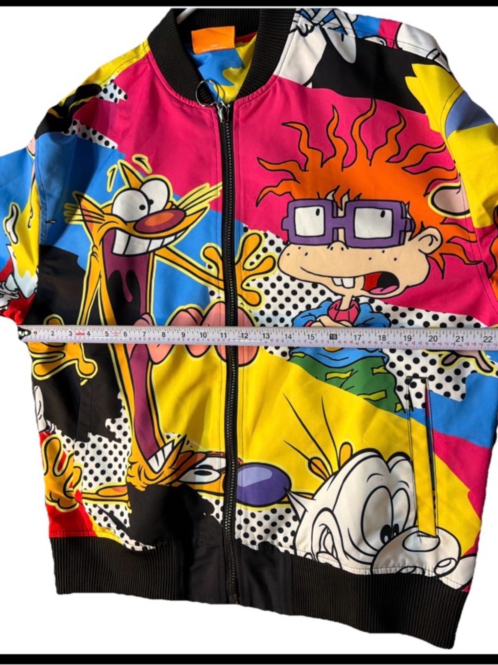 Nickelodeon size L90s Rugrats & CatDog Graphic Bomber Jacket - Bright Multicolor